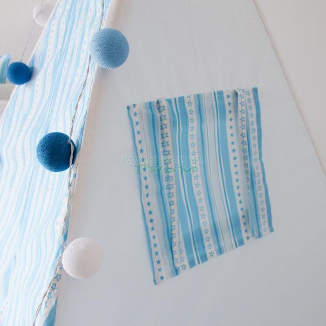 Большой вигвам Blue Stripes с окном и карманом, Арт. vv011008