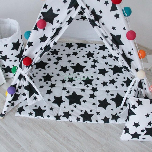 Большой вигвам Black Stars с окном и карманом, Арт. vv011040
